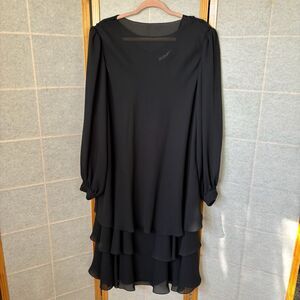 Vintage Victoria Black Ruffle Tiered Dress Petticoat Size 22 or 2XL Sexy‎ VTG